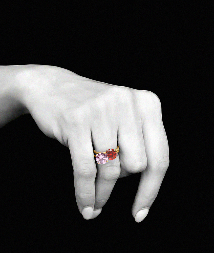 baby-pink-and-imperial-red-iconic-stackable-rings-sustainable-jewelry-jewellery