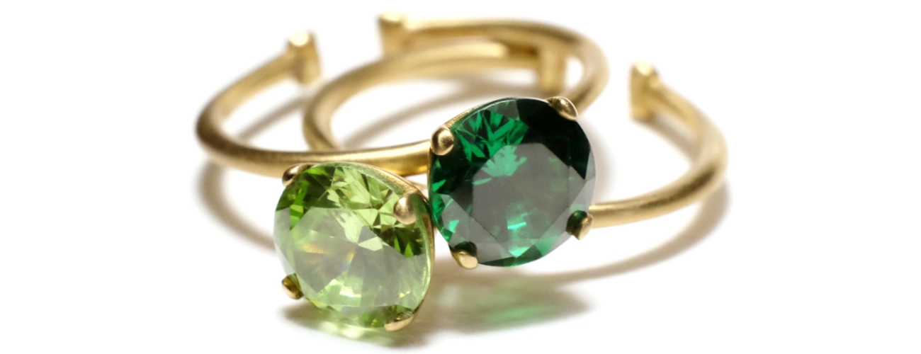 Aloe Green and Royal Green Rings by Sirconitta Paris