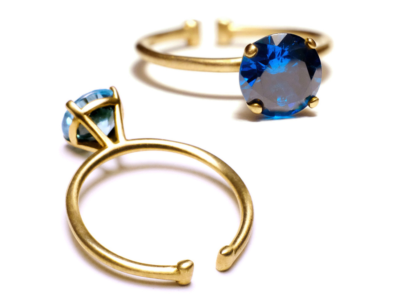 Sky Blue and Azure Blue Rings by Sirconitta Paris