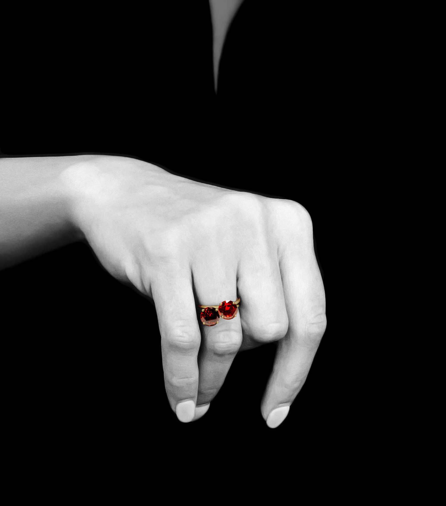 Cherry red and Imperial Red Sustainable Rings