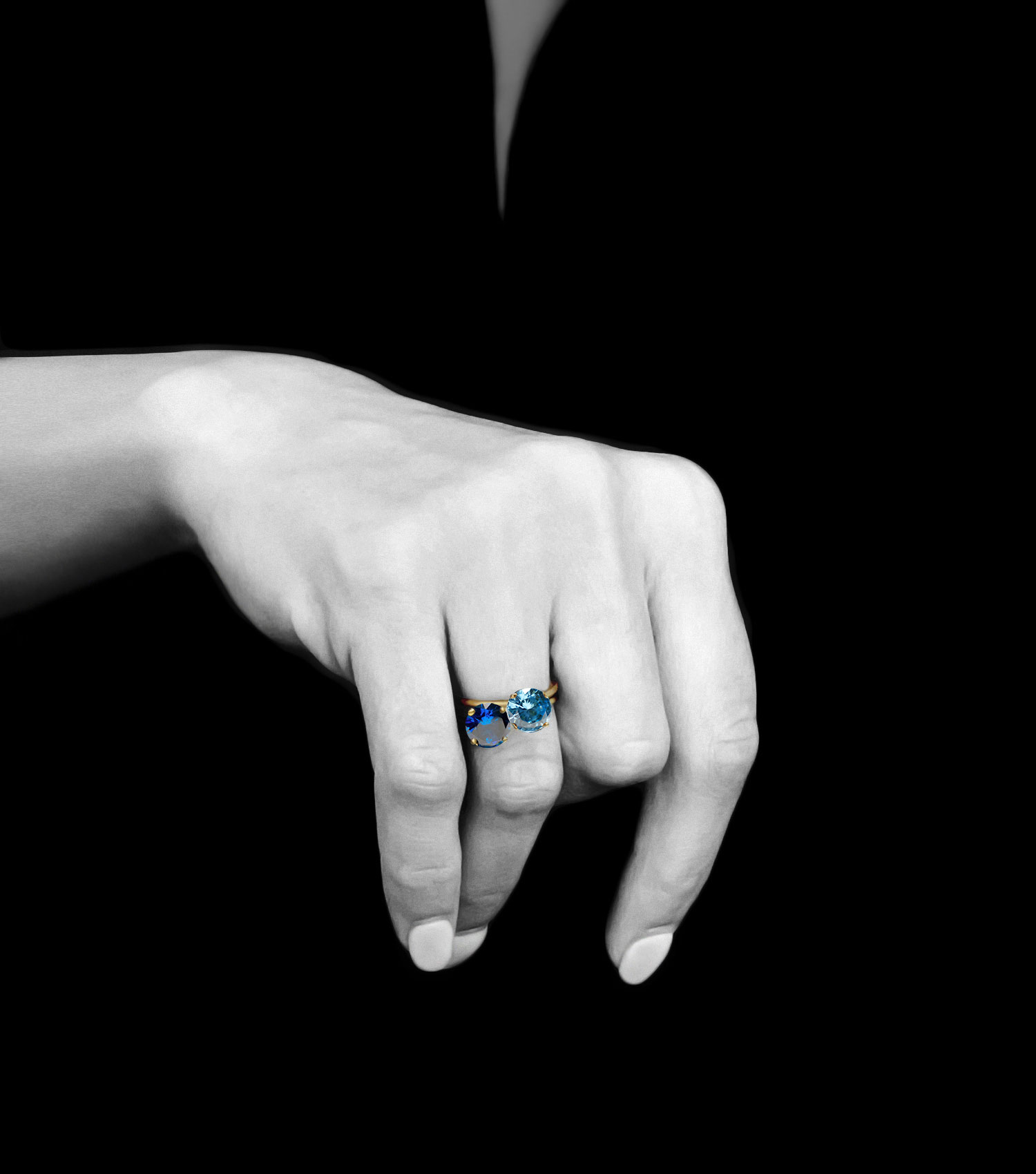 Azure Blue and Sky Blue Sustainable Rings