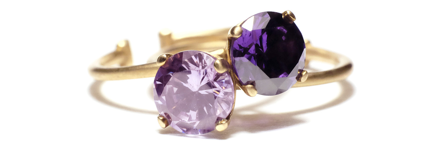 Blooming Lilac and Violet Indigo Rings by Sirconitta Paris